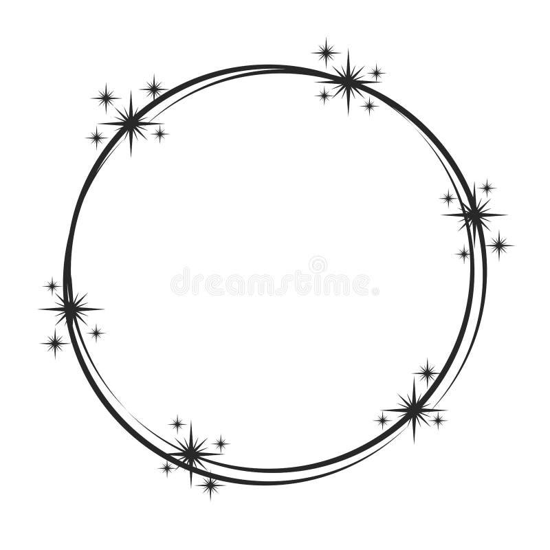 Stardustkader Het glanzende sterrige kader van de stercirkel, schittert zegel en magische de ronde fonkelt sterrenspoor Glans sta stock illustratie Stardustkader Het glanzende sterrige kader van de stercirkel, schittert zegel en magische de ronde fonkelt sterrenspoor Glans sta stock illustratie