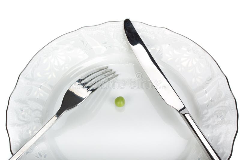 Single pea on a plate over white background. Single pea on a plate over white background