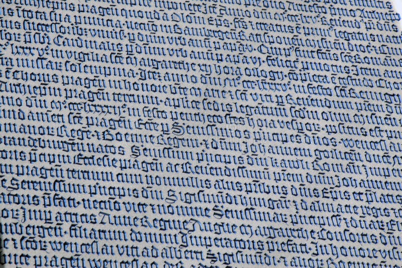 Old latin text in stone, Prague, Czech. Old latin text in stone, Prague, Czech.