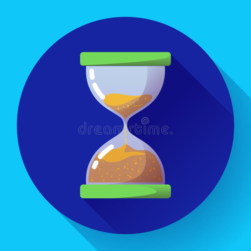 Starej rocznika hourglass ikony płaski wektor - synchronizuje symbol royalty ilustracja