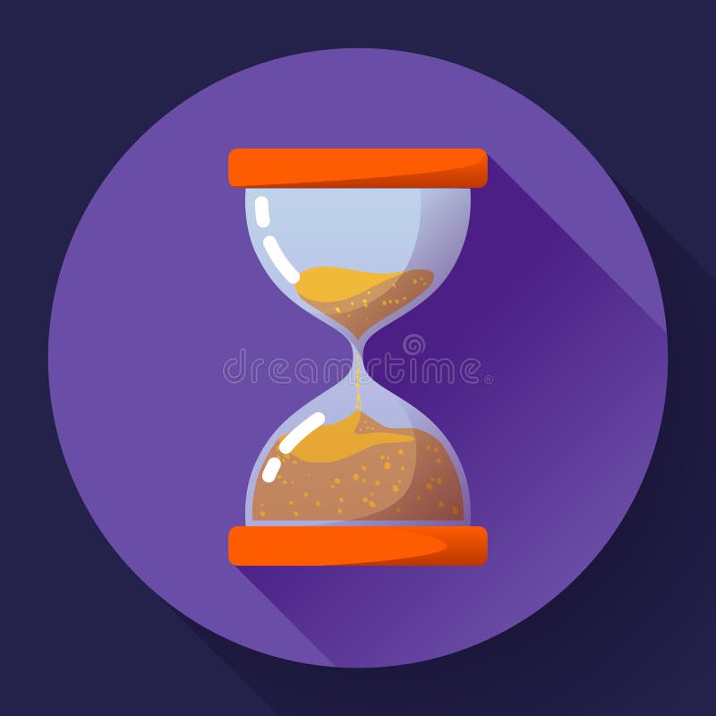 Starej rocznika hourglass ikony płaski wektor - synchronizuje symbol ilustracja wektor