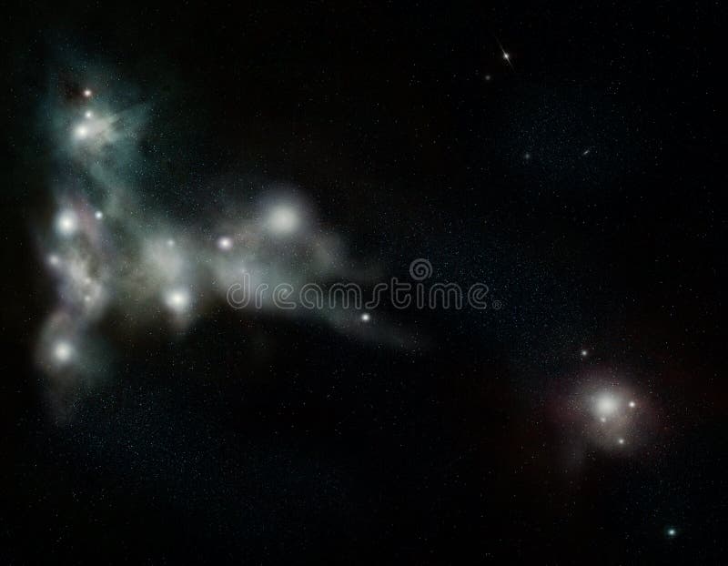 Starfield mit kosmischem Nebelfleck stock abbildung