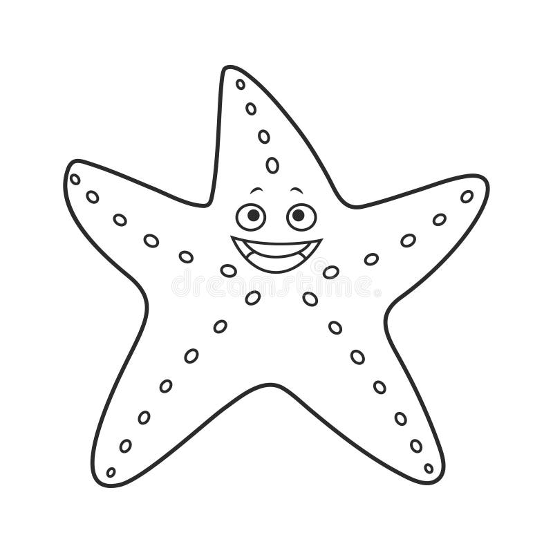Starfish cartoon stock illustration. Illustration of mollusk - 62870190
