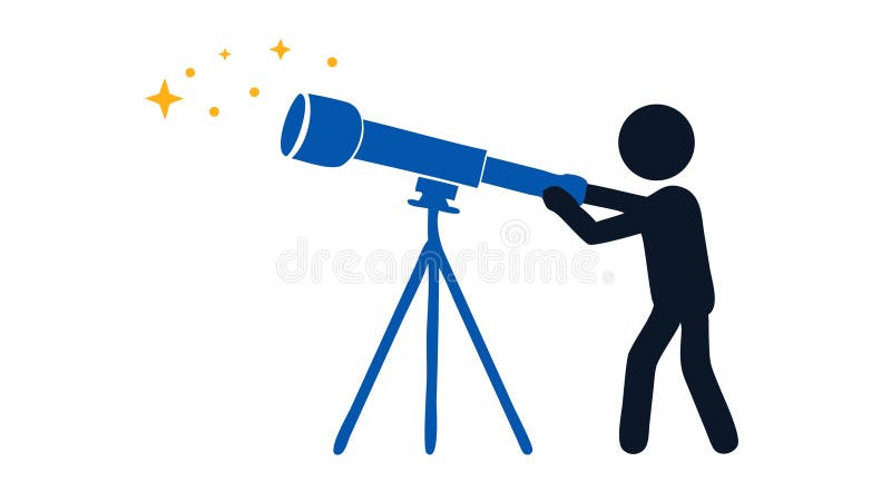 Stargazer with Telescope â€\' Astronomy, Science, Exploration, vector design Generative AI vector illustration