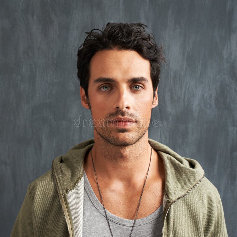 Staring Blankly. Portrait of a Handsome Young Man with a Blank