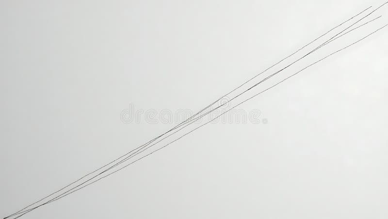 A stark minimalist image showcasing three slender black lines traversing clean white backdrop creating striking diagonal illustration de vecteur