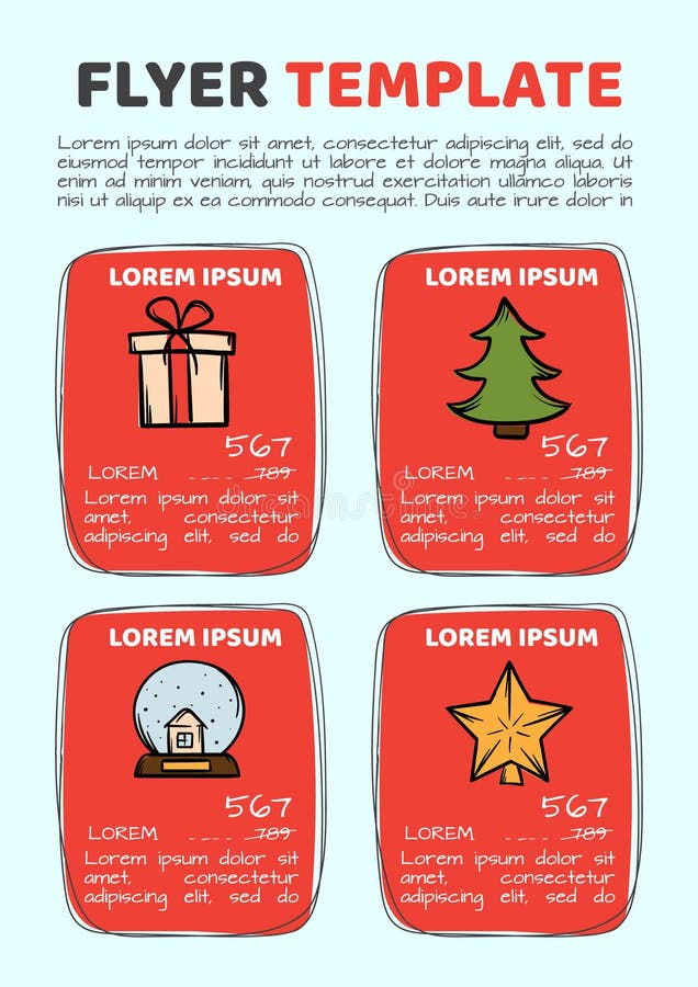 Starka julklappar och nya årstider för reklamvaror och reklamtjänster. utformning av utlämningsaffischer för flygblad vektor illustrationer