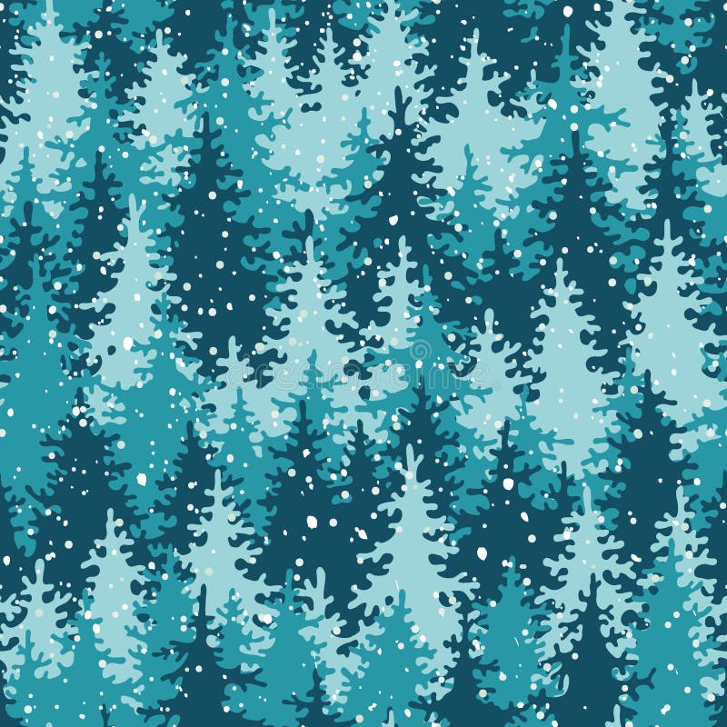 Heavy snow in the pine forest. Seamless pattern. Vector illustration. Heavy snow in the pine forest. Seamless pattern. Vector illustration.
