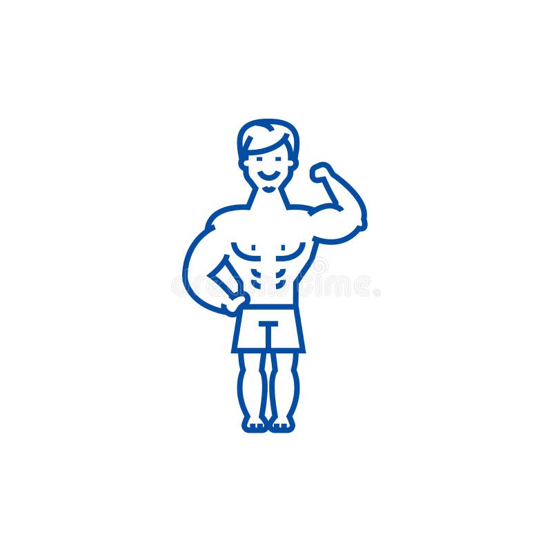 Starker Mann Bodybuildermuskeln Zeichnen Ikonenkonzept Starker Mann Flaches Vektorsymbol Der Bodybuildermuskeln Zeichen Entwu Vektor Abbildung Illustration Von Ikonenkonzept Flaches