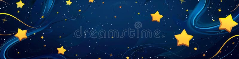 Starlight background, yellow stars isolated on the dark blue night texture with copy space royalty free stock photo