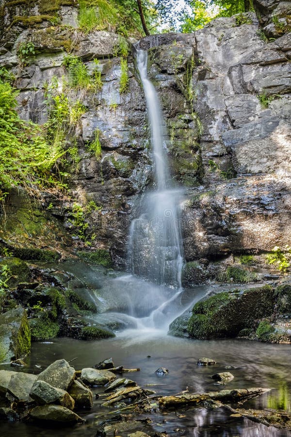 Starohutsky waterfall, Slovakia, seasonal natural scene