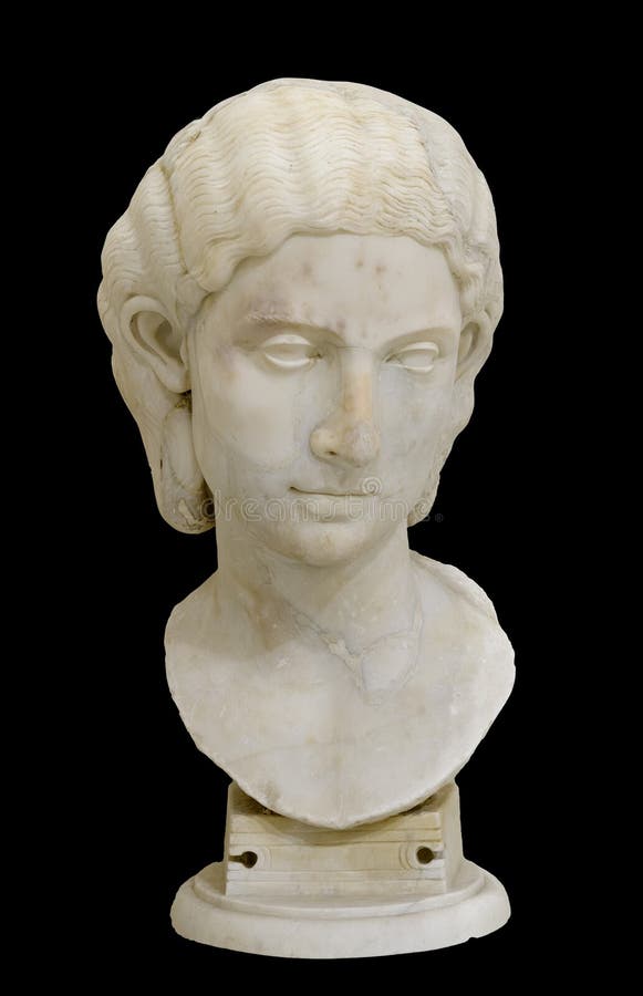 Ancient roman bust representing a mature man with curly hair. Ancient roman bust representing a mature man with curly hair