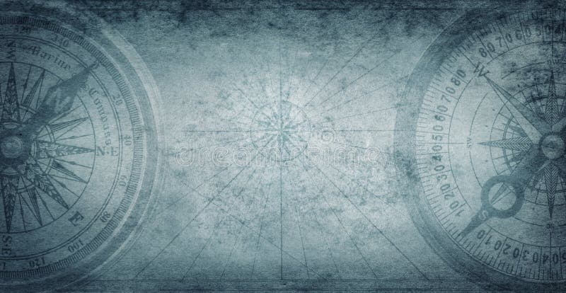 Starożytny kompas na tle mapy rocznika. nawigacja odkryć przygodowych geografia edukacja pirat i temat podróży