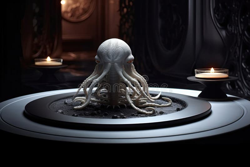 Starred alien chef gourmet plate illustration generative ai royalty free illustration