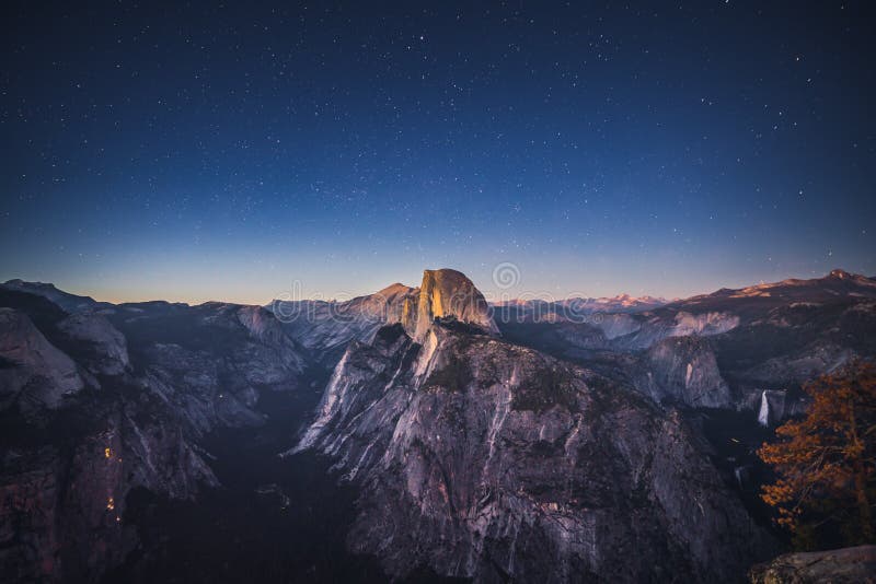 Starry Night above Half Dome in Yosemite National Park, California, USA