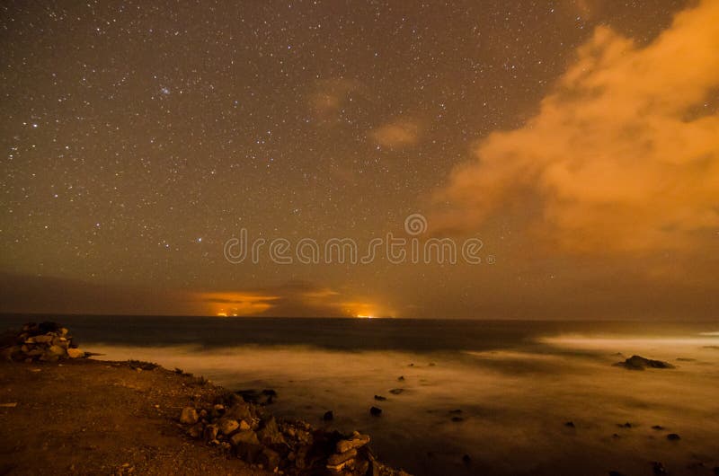 Starry Night Sky stock photo