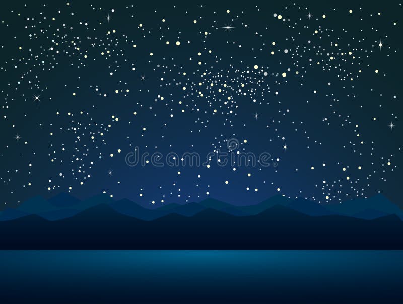Starry Sky with Blue Glow. Shining Stars Dark Sky Stock Vector -  Illustration of moon, cosmos: 136224951
