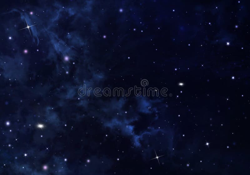 Starry sky in the open space vector illustration