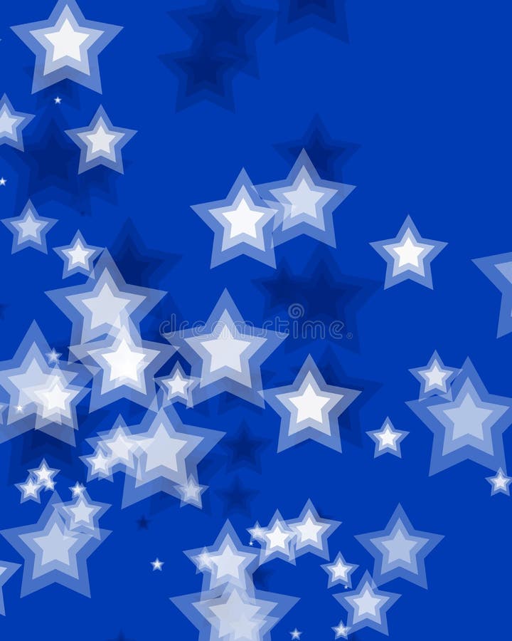 Golden stars in blue stock illustration. Illustration of color - 7445983