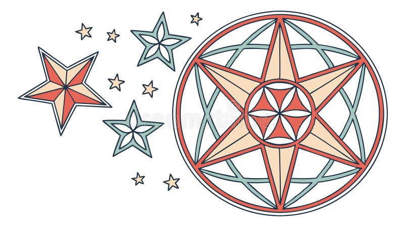 Stars and Abstract Geometric Vector Design, vector design Generative AI stock illustration