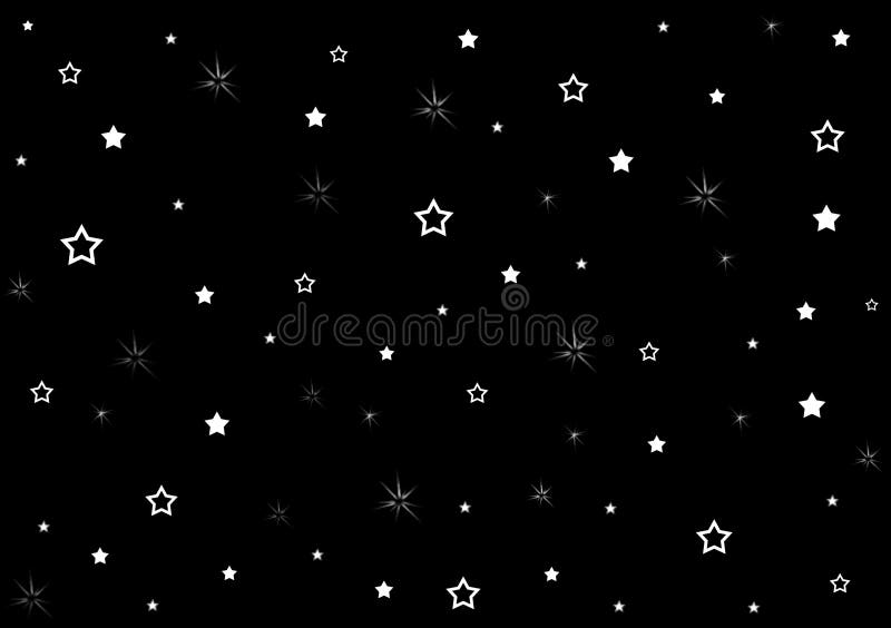 Stars on Black Background Wallpaper Design Stock Illustration -  Illustration of created, color: 135927309