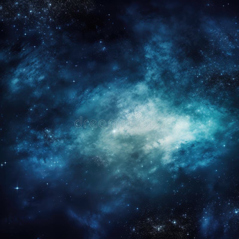 Stars and Clouds on Night Dark Blue Sky, Created Using Generative Ai
