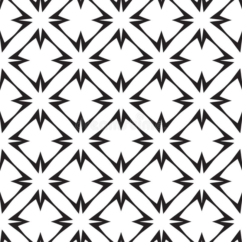Stars and Crosses, Abstract Geometric Vector Seamless Pattern. royalty free illustration