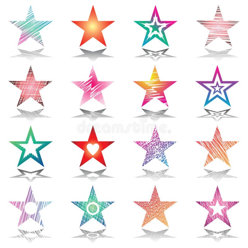 Stars Set Design Elements Stock Vector Illustration Of Symbol Gear