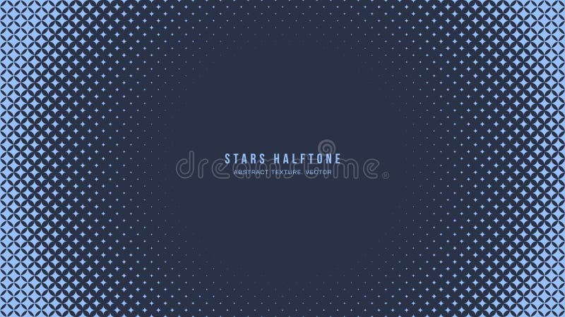 Stars Halftone Geometric Art Pattern Vector Round Frame Blue Abstract Background royalty free illustration