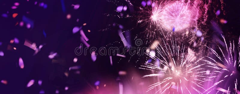 Bright sparkling fireworks panorama royalty free illustration