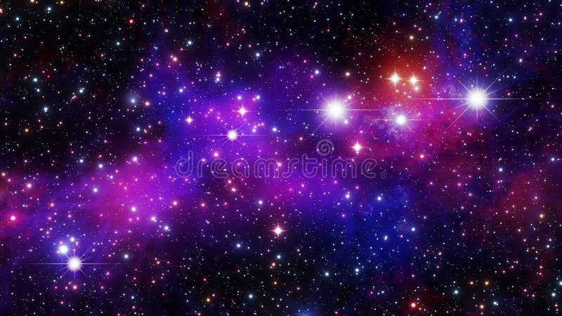 Stars and nebulas in deep space. Starfield background illustration royalty free illustration.