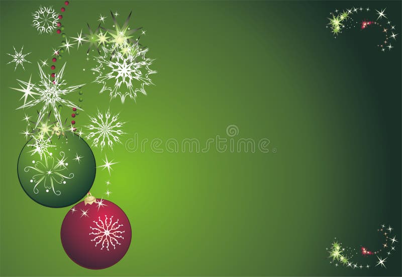 Stars, snowflakes and balls. Christmas card