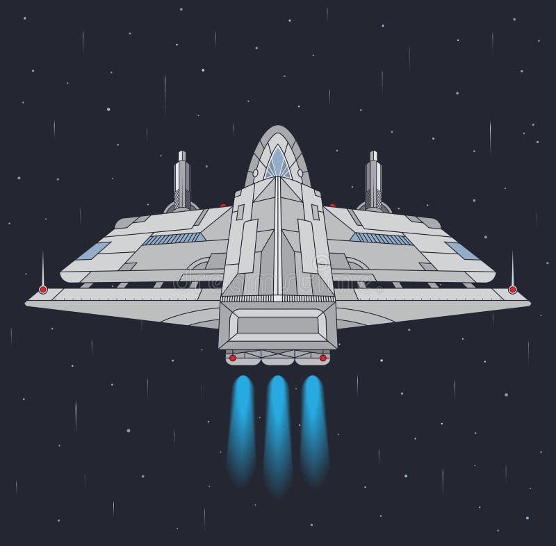 Starship i utrymmet vektor illustrationer Starship i utrymmet vektor illustrationer