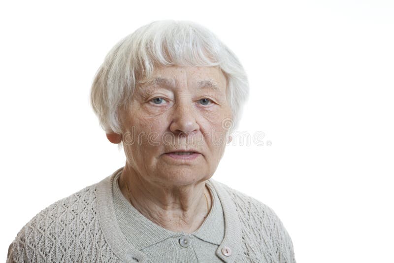 Senior woman studio portrait (serious). Senior woman studio portrait (serious)