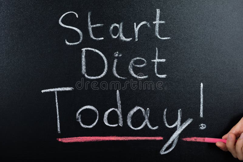 Start Diet Today Apple Blackboard Stock Photo - Image of lifestyle, diet:  54634672