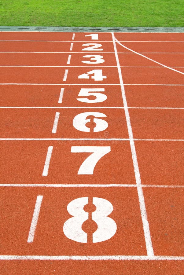 Start And Finish Point Of Race Track Or Athletics Track Start Line With ...