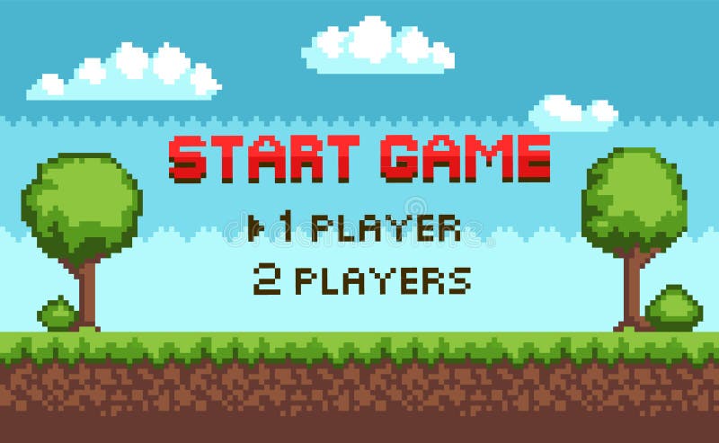Start Game Players Choice, Arcade Scenery Pixel vector illustration Start Game Players Choice, Arcade Scenery Pixel vector illustration