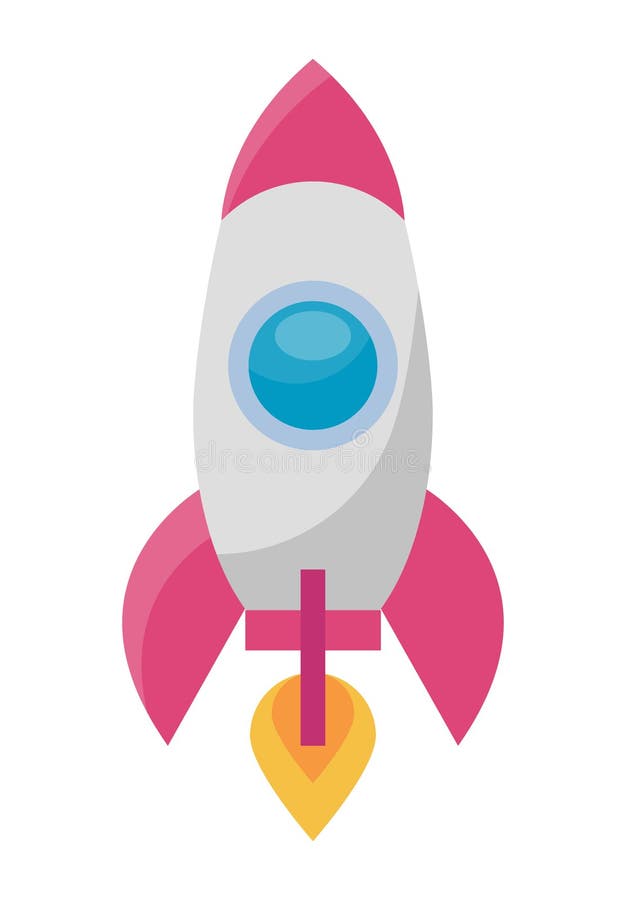 Start med rosa raketer vektor illustrationer