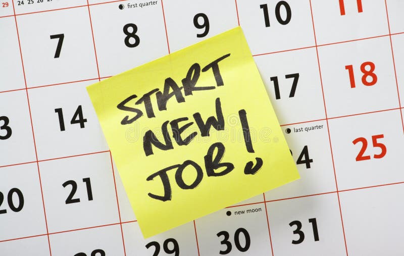 Start New Job Stock Image Image Of Handwritten Date 35506549