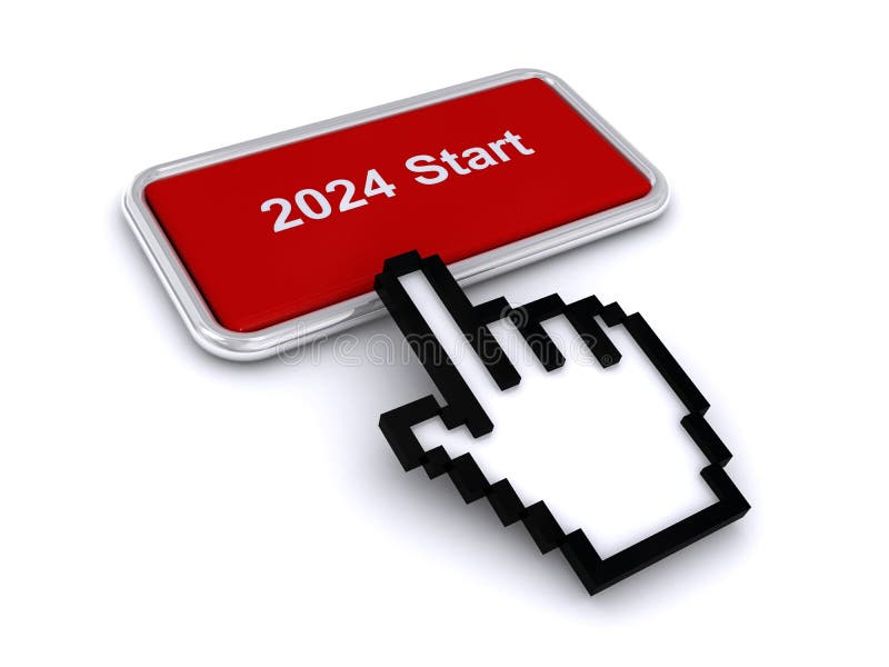 2024 start red button stock illustration. Illustration of online