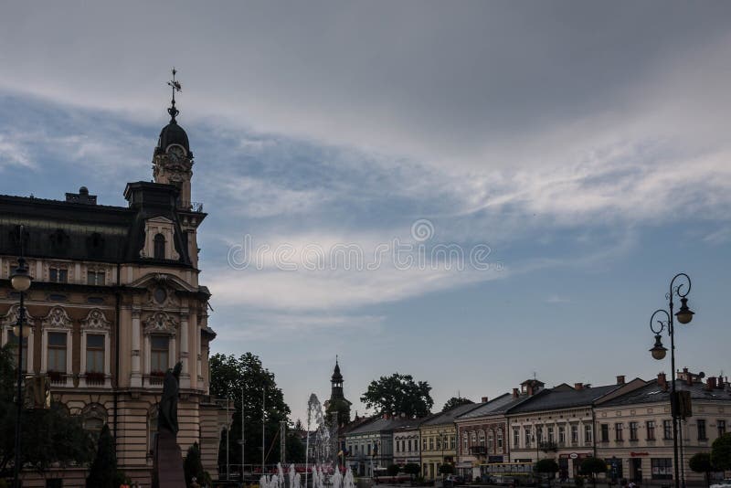 Start Sacz old town in mountains in Poland