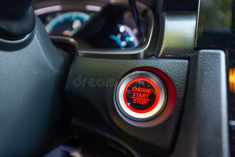 Start-stop button in a car