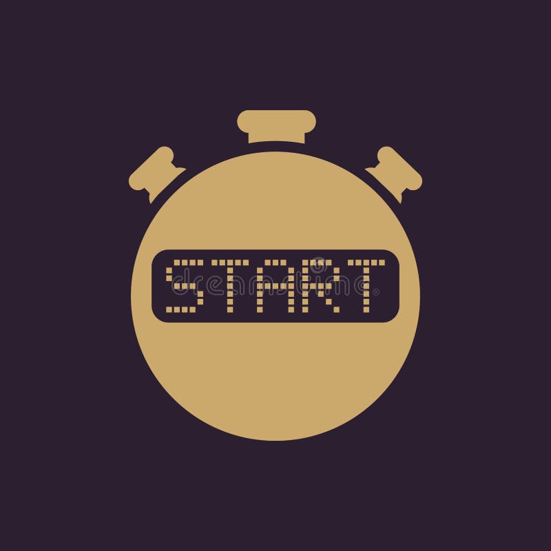 The Start Stopwatch Icon. Clock and Watch, Timer, Countdown Symbol. UI