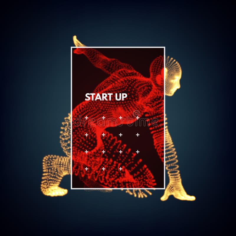 Start up business concept. Athlete at starting position. Runner ready for sports exercise. royalty free illustration Start up business concept. Athlete at starting position. Runner ready for sports exercise. royalty free illustration