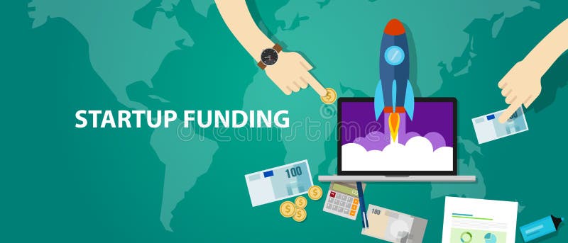 Start-up funding company launch rocket business investment money cash