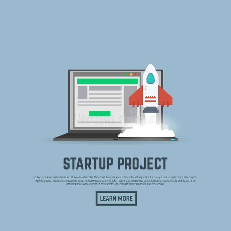Start up rocket and laptop royalty free illustration Start up rocket and laptop royalty free illustration