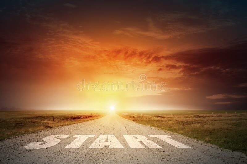 Start your journey. Дорога старт. New start Road.