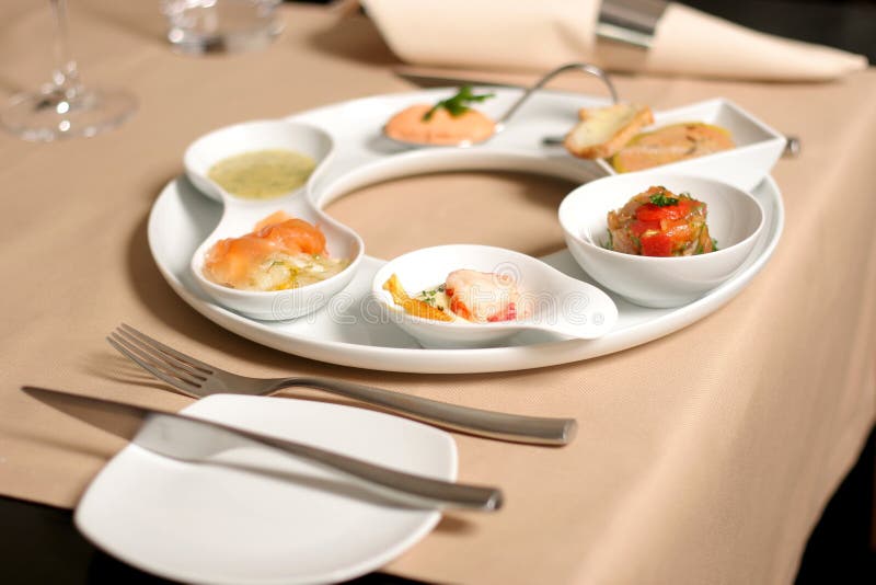 Starter or Entree of a french dish stock image