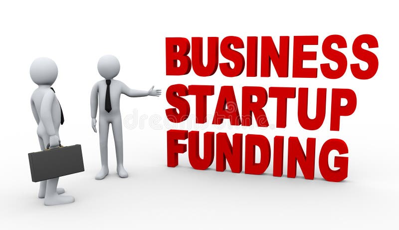 Startfinanzierung des Geschäftsmannes 3d vektor abbildung Startfinanzierung des Geschäftsmannes 3d vektor abbildung