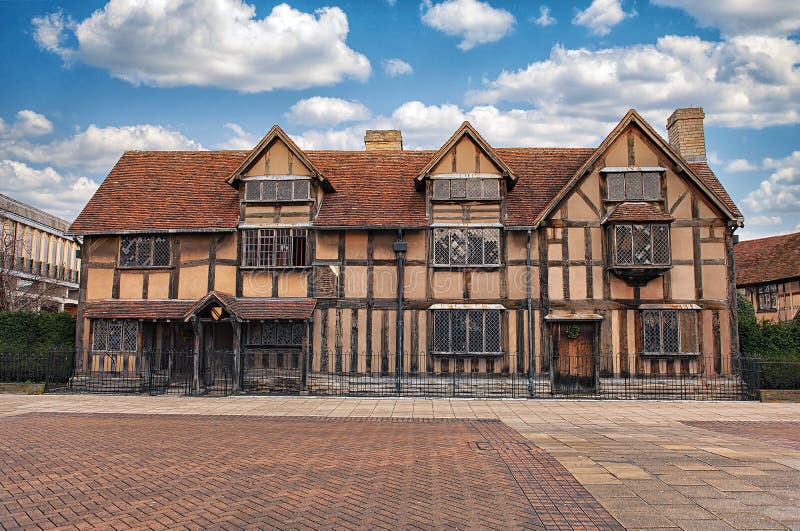 STARTFORD-UPON-AVON, UK-26 December 2014: Classic Shakespeare`s Birthplace is a restored 16th-century half-timbered house situated in Henley Street, Stratford-upon-Avon, Warwickshire, England UK